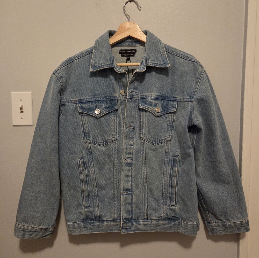 Oversized Blue Medium Wash Jean Jacket